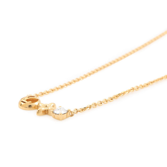 LOUIS VUITTON Necklace・Petit Louis GoldM00368 Metal Rhinestone