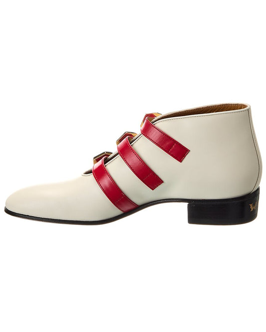 Gucci Triple Buckle Leather Bootie