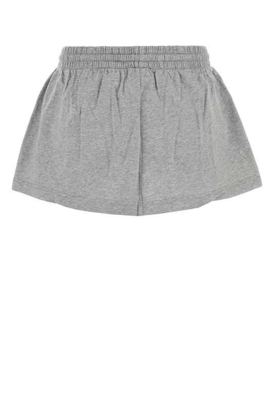 Balenciaga Women Grey Cotton Mini Skirt