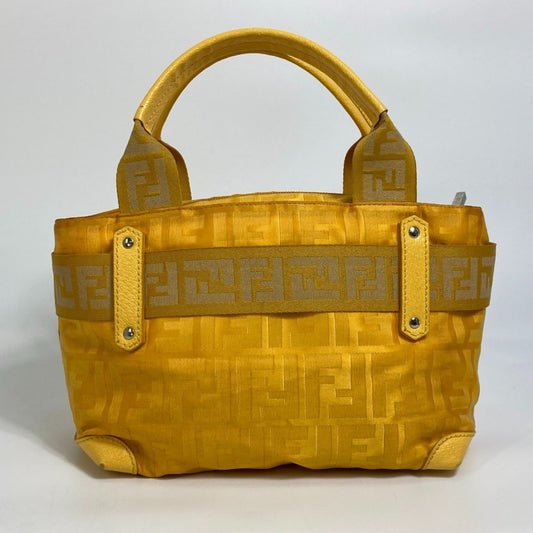 Fendi Zucca Yellow Nylon Handbag ()