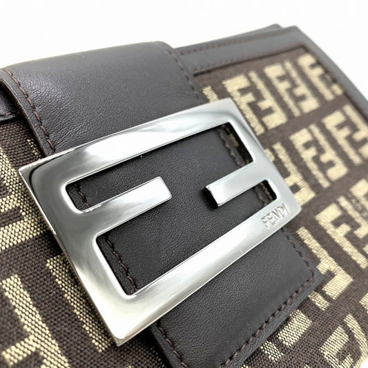 Fendi Zucchino Brown Canvas Long Wallet (Bi-Fold) ()