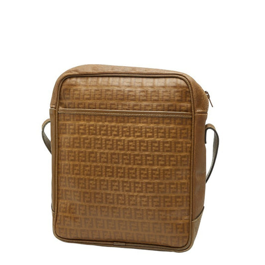 Fendi Zucchino Brown Pvc Leather Shoulder Bag ()