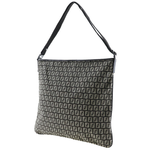 Fendi Zucchino Brown Canvas Shoulder Bag ()
