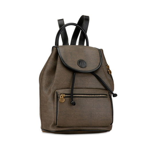 Fendi Zucchino Black Grayish Zucchino Pvc Leather Backpack ()