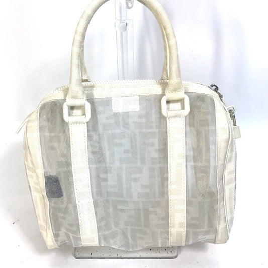 Fendi Zucca White Zucca Boston Bag Handbag ()