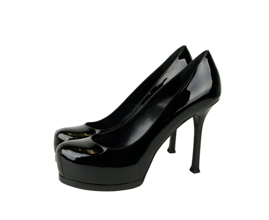 Saint Laurent Women's Black Patent Leather Tribtoo 80 Platform Pump (36 EU / 6 US)