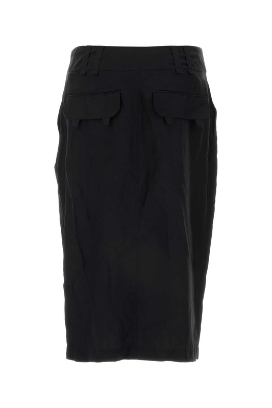 SAINT LAURENT Elegant Crepe Midi Skirt for Women