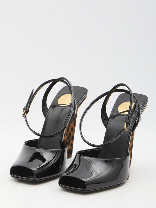 SAINT LAURENT The Scandale Wedge Sandals - 11cm Heel Height