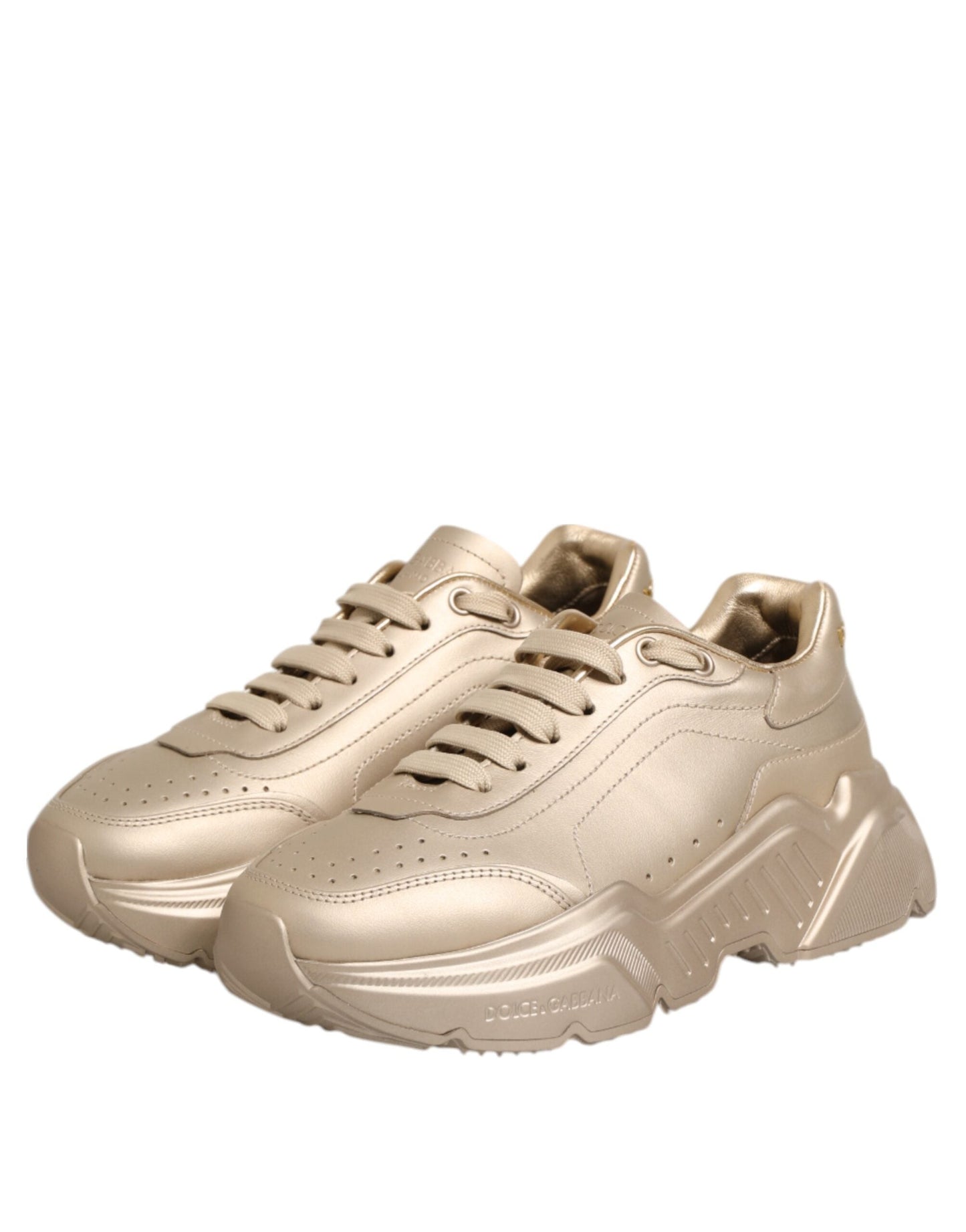 Dolce & Gabbana Gold Leather Daymaster Women Sneaker Women's Shoes