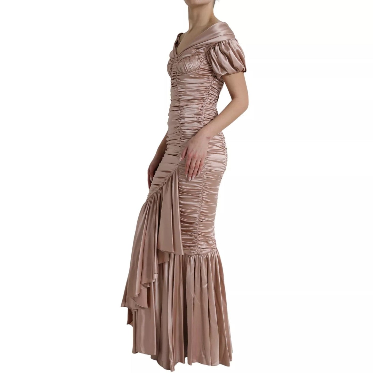 Dolce & Gabbana Pink Silk Stretch Sheath Mermaid Gown Women's Dress ()