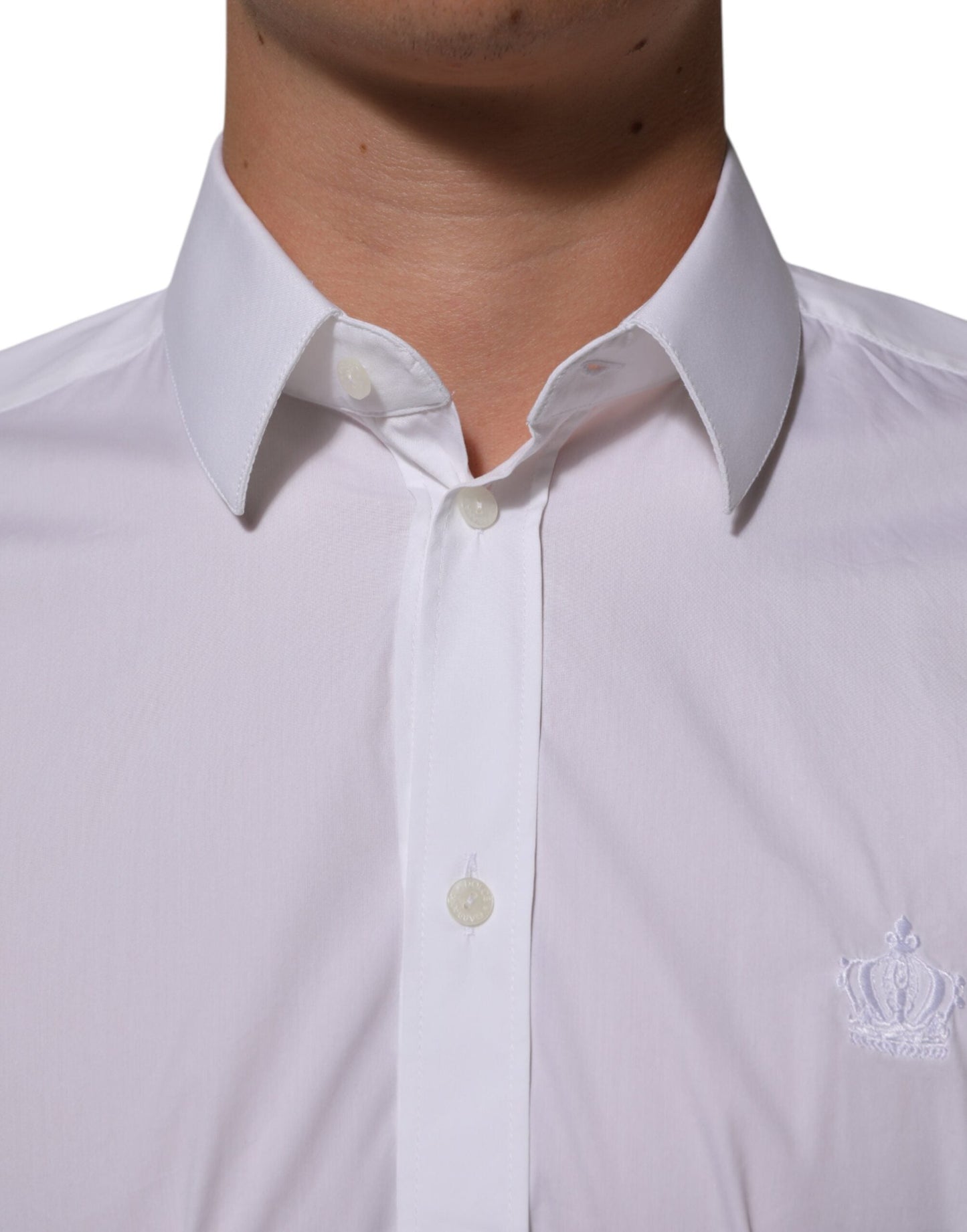 Dolce & Gabbana White Cotton MARTINI Formal Men Dress Men's Shirt ()