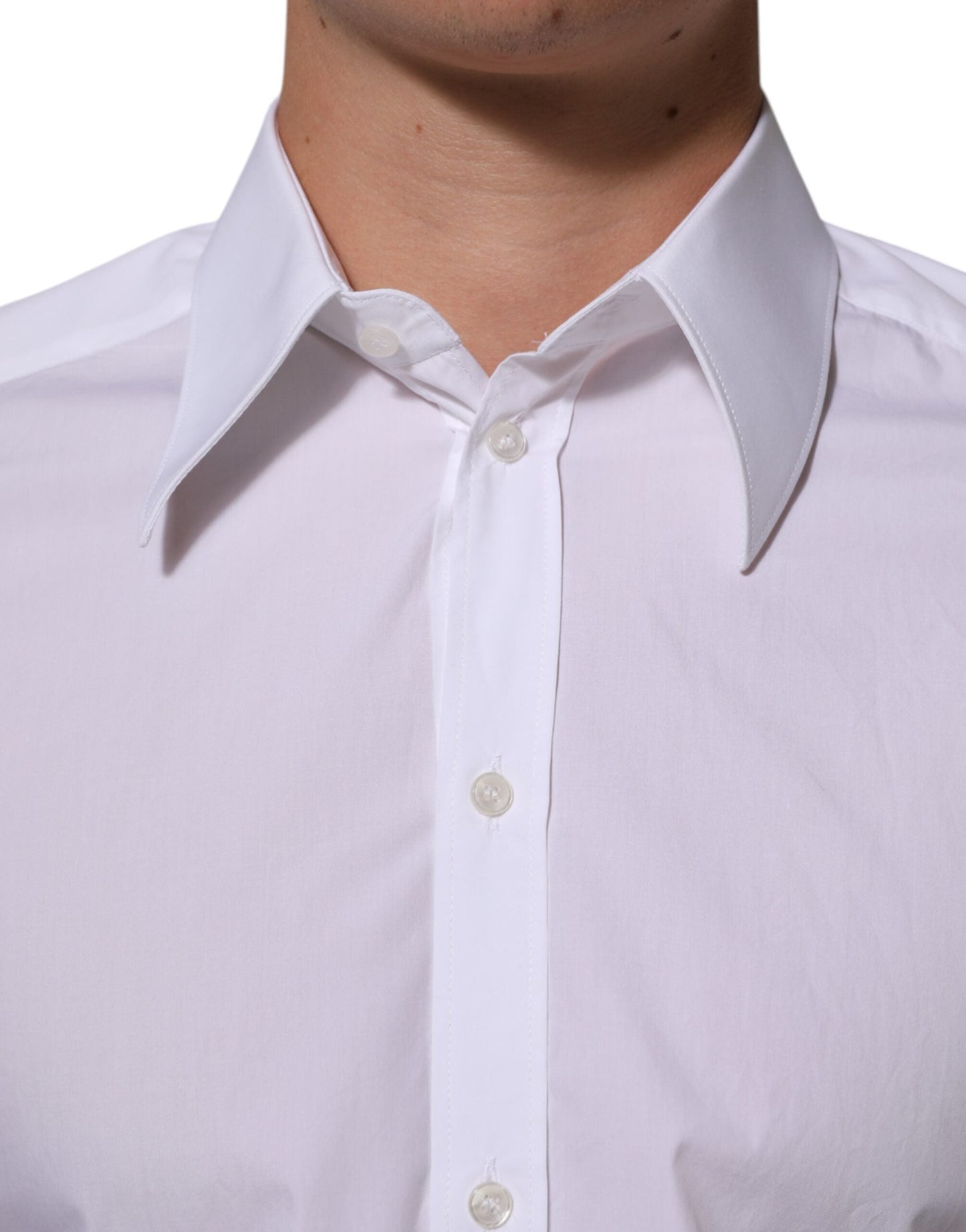 Dolce & Gabbana White Cotton MARTINI Men Formal Dress Men's Shirt