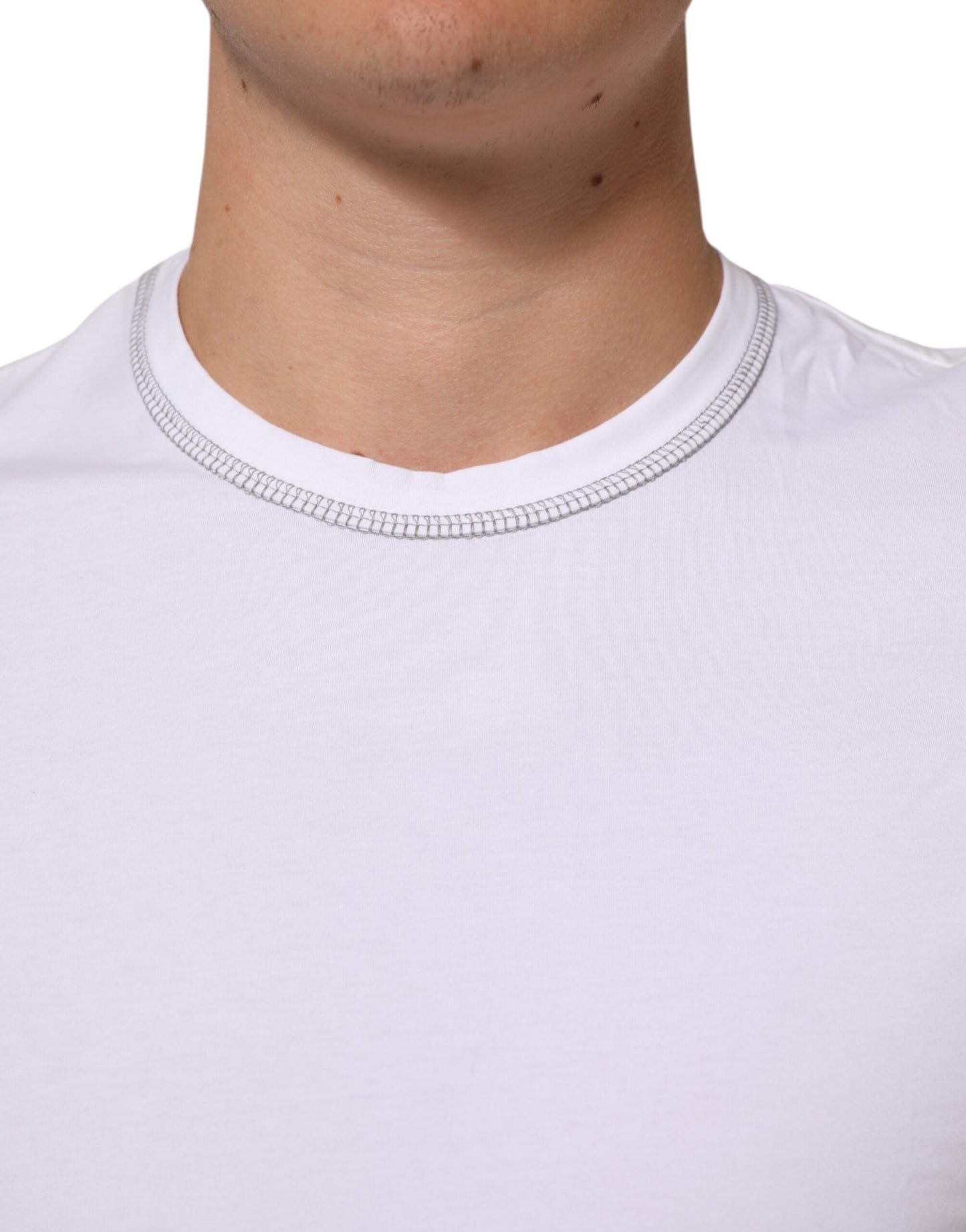 Dolce & Gabbana White Cotton Round Neck Men Underwear Men's T-shirt ()