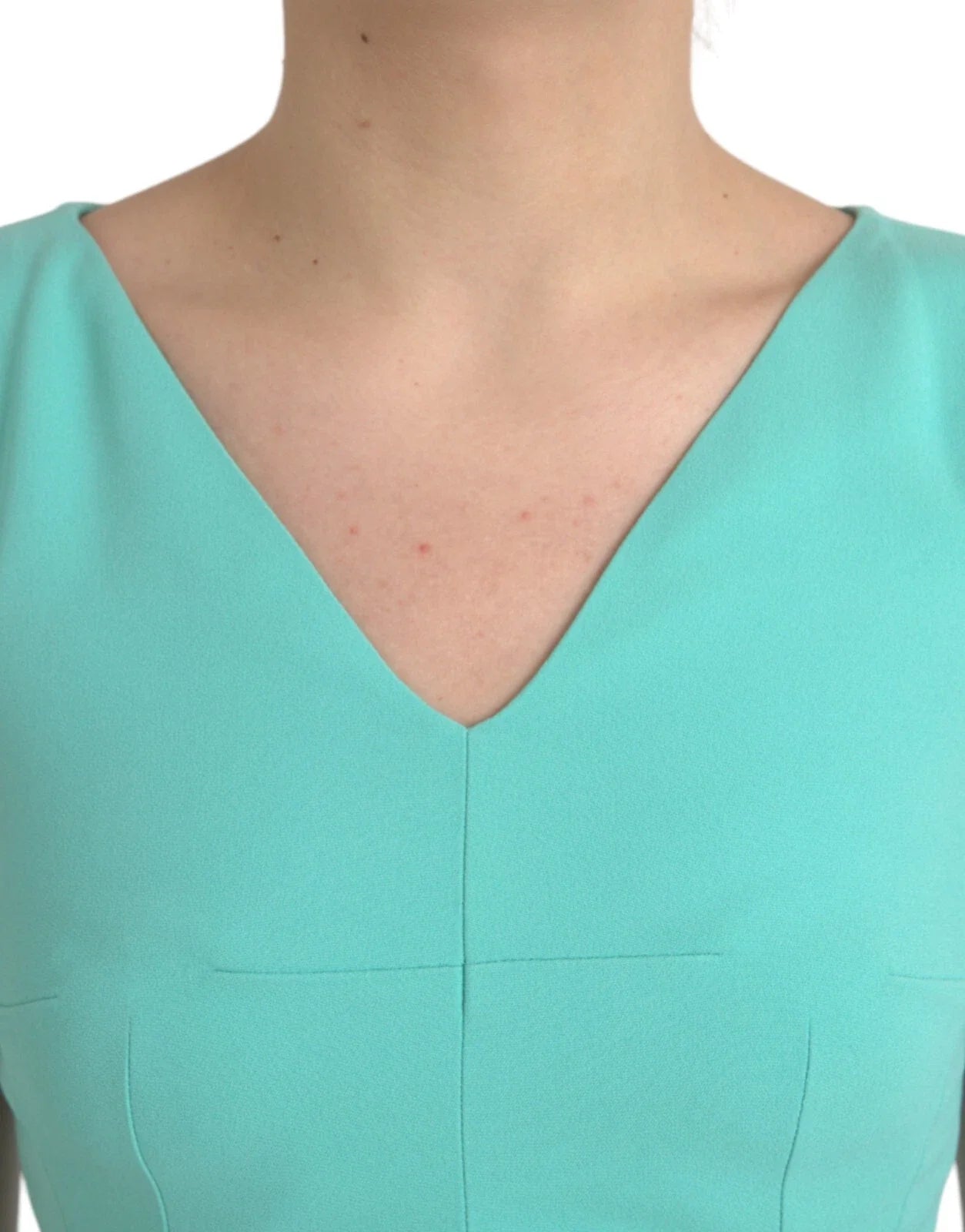 Dolce & Gabbana Green Viscose Sleeveless Sheath Midi Women's Dress ()