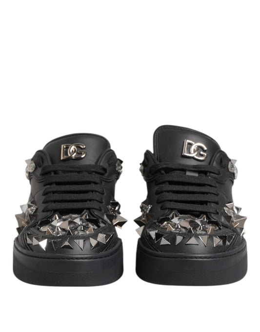 Dolce & Gabbana Black Portofino Studded Men Sneakers Men's Shoes ()