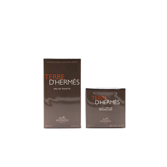Hermes Terre d'Hermes Spray 100ml, Soap 100g, Perfume Sample 2ml Set
