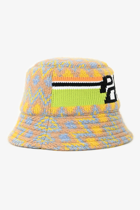 Prada Yellow/Multicolour Wool Bucket Hat Size S