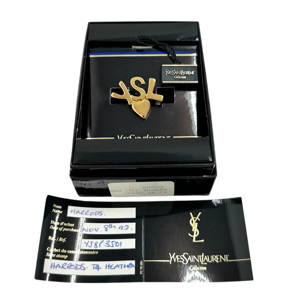 Yves Saint Laurent Logo Brooch