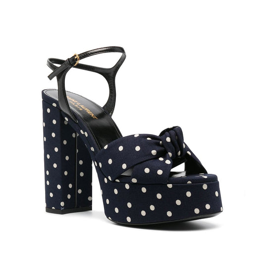 SAINT LAURENT Polka-Dot Bianca Sandals - 13 cm Heel with 5 cm Platform