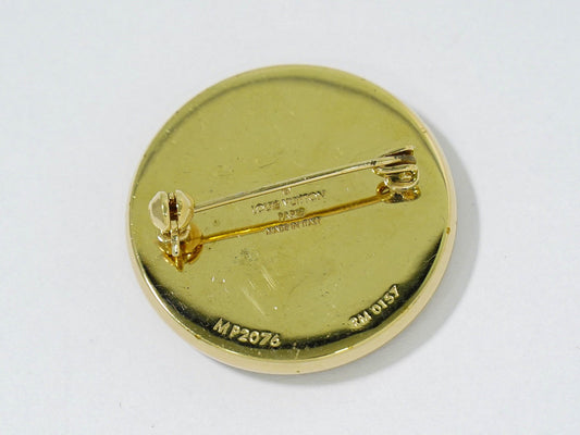 Louis Vuitton Single Lv Snowflake Pin Metal Brown Gold_Plated Brooch Jewelry ()