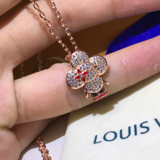 Louis Vuitton VIVIENNE RED BASIC PENDANT DIAMONDS NECKLACE