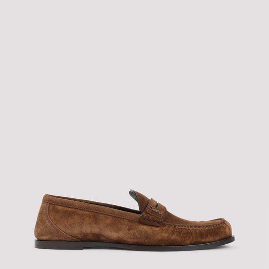 SAINT LAURENT Suede Leather Loafers for Men - Fall/Winter 2025