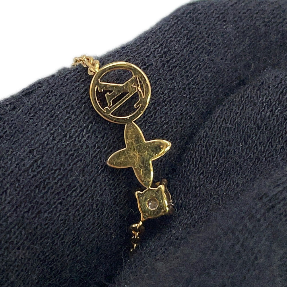 LOUIS VUITTON Necklace・Petit Louis GoldM00368 Metal Rhinestone