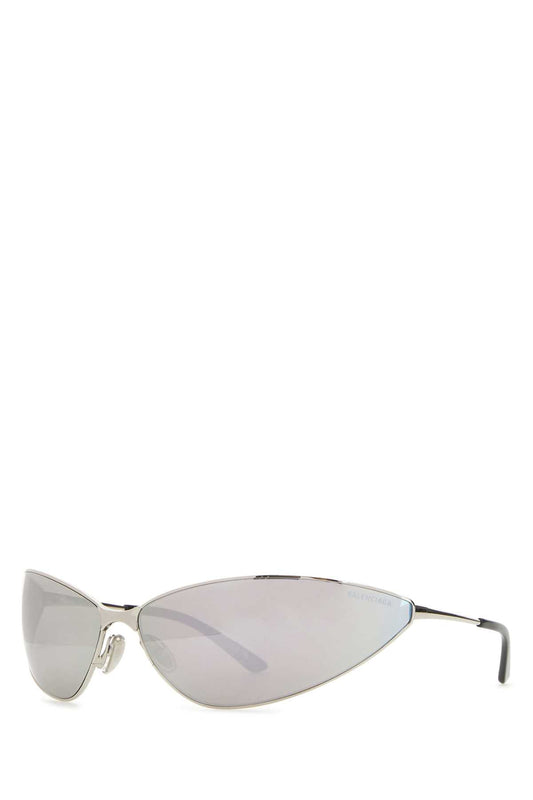 Balenciaga Men Silver Metal Razor Sunglasses