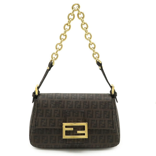 Fendi Zucchino Black Dark Brown Zucchino Pvc Handbag ()