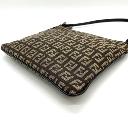 Fendi Zucchino Brown Canvas Shoulder Bag ()
