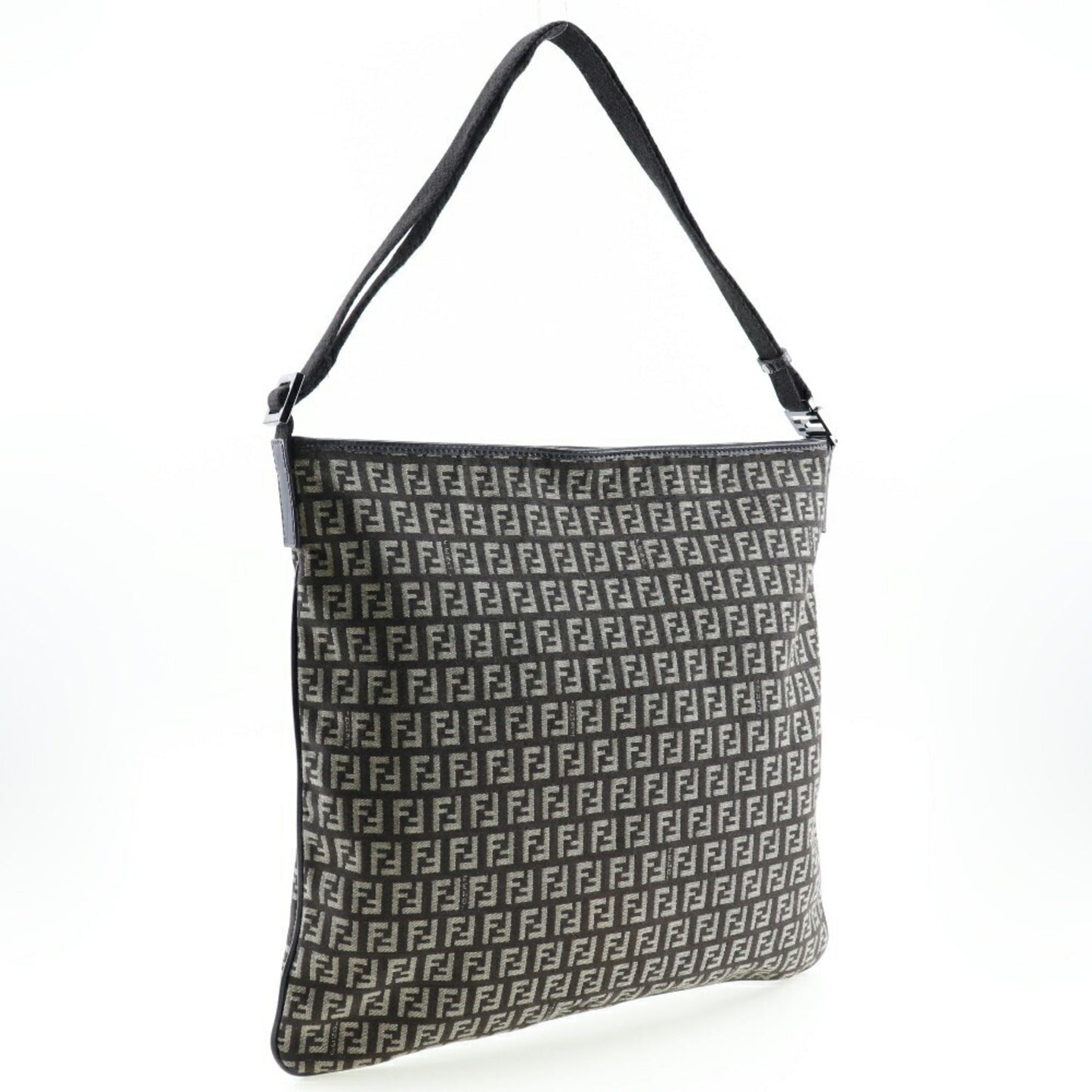 Fendi Zucchino Brown Canvas Shoulder Bag ()