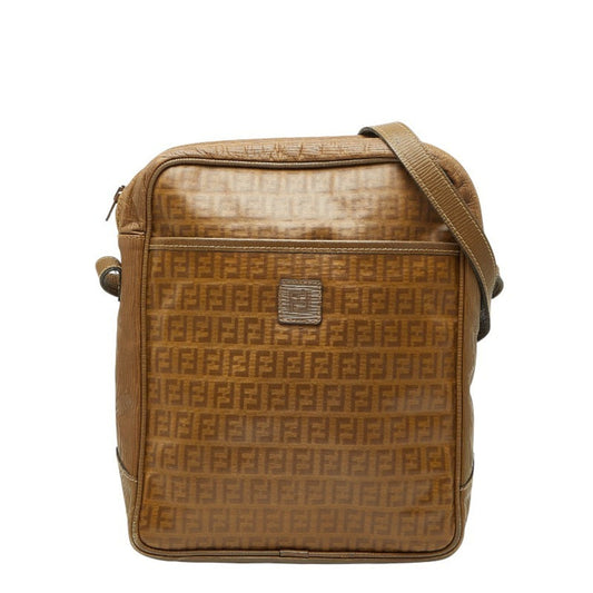 Fendi Zucchino Brown Pvc Leather Shoulder Bag ()
