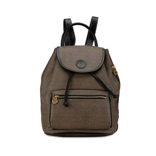 Fendi Zucchino Black Grayish Zucchino Pvc Leather Backpack ()