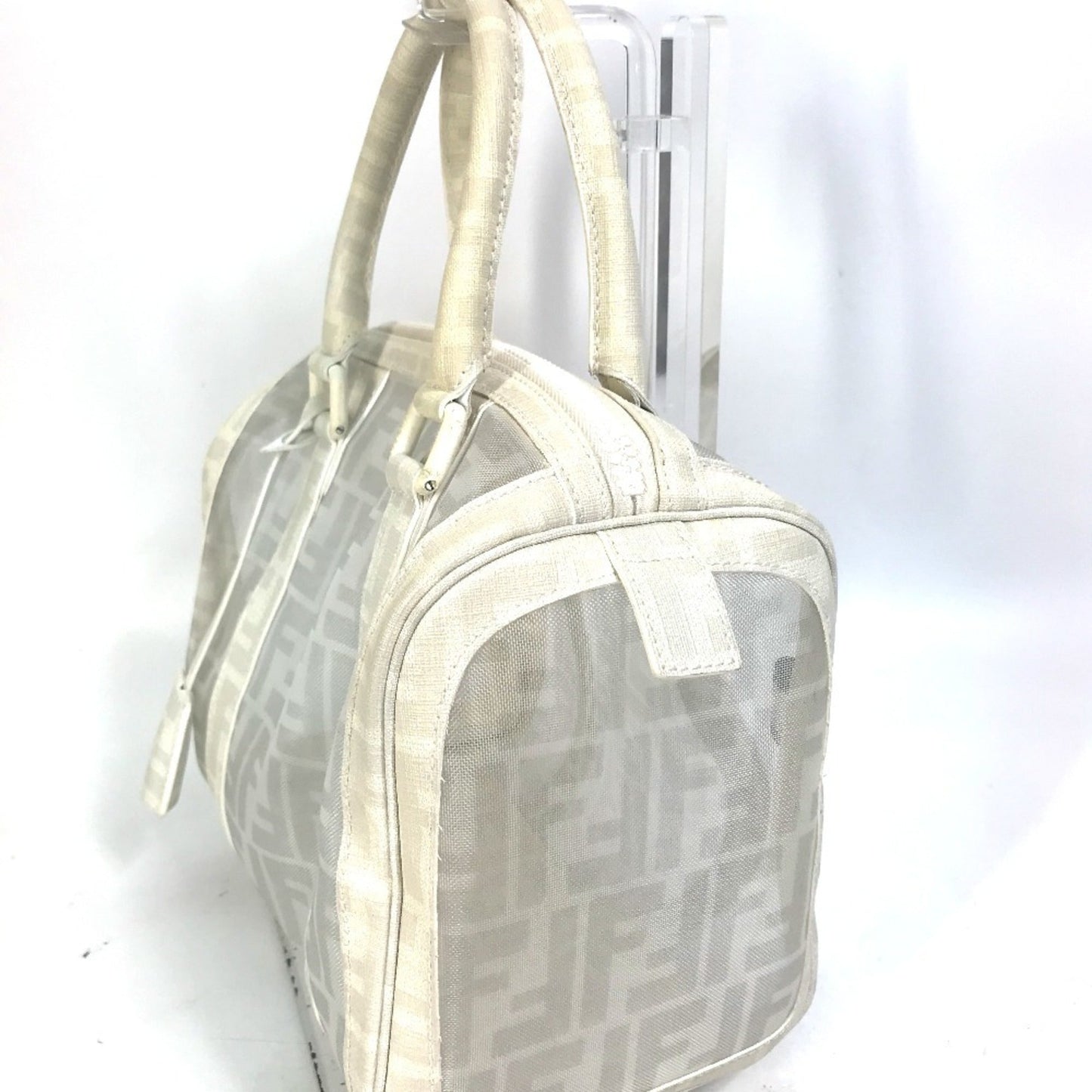 Fendi Zucca White Zucca Boston Bag Handbag ()