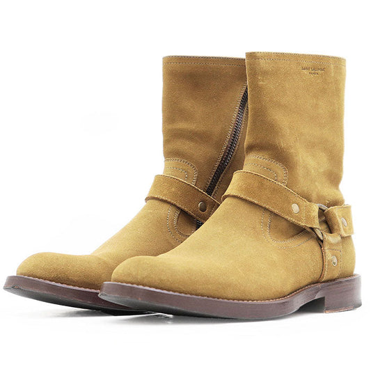 Saint Laurent Paris Wyatt Harness Suede Boots