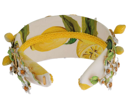 Dolce & Gabbana Yellow Lemons Sicily Crystal Diadem Tiara Women's Headband