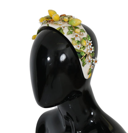Dolce & Gabbana Yellow Lemons Sicily Crystal Diadem Tiara Women's Headband