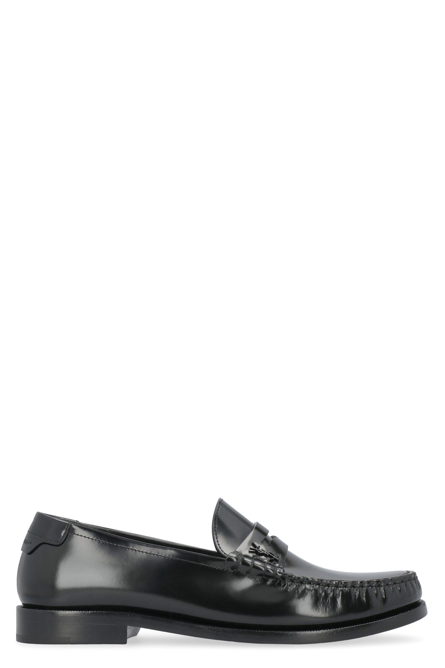 SAINT LAURENT Timeless Leather Loafers with Monogram