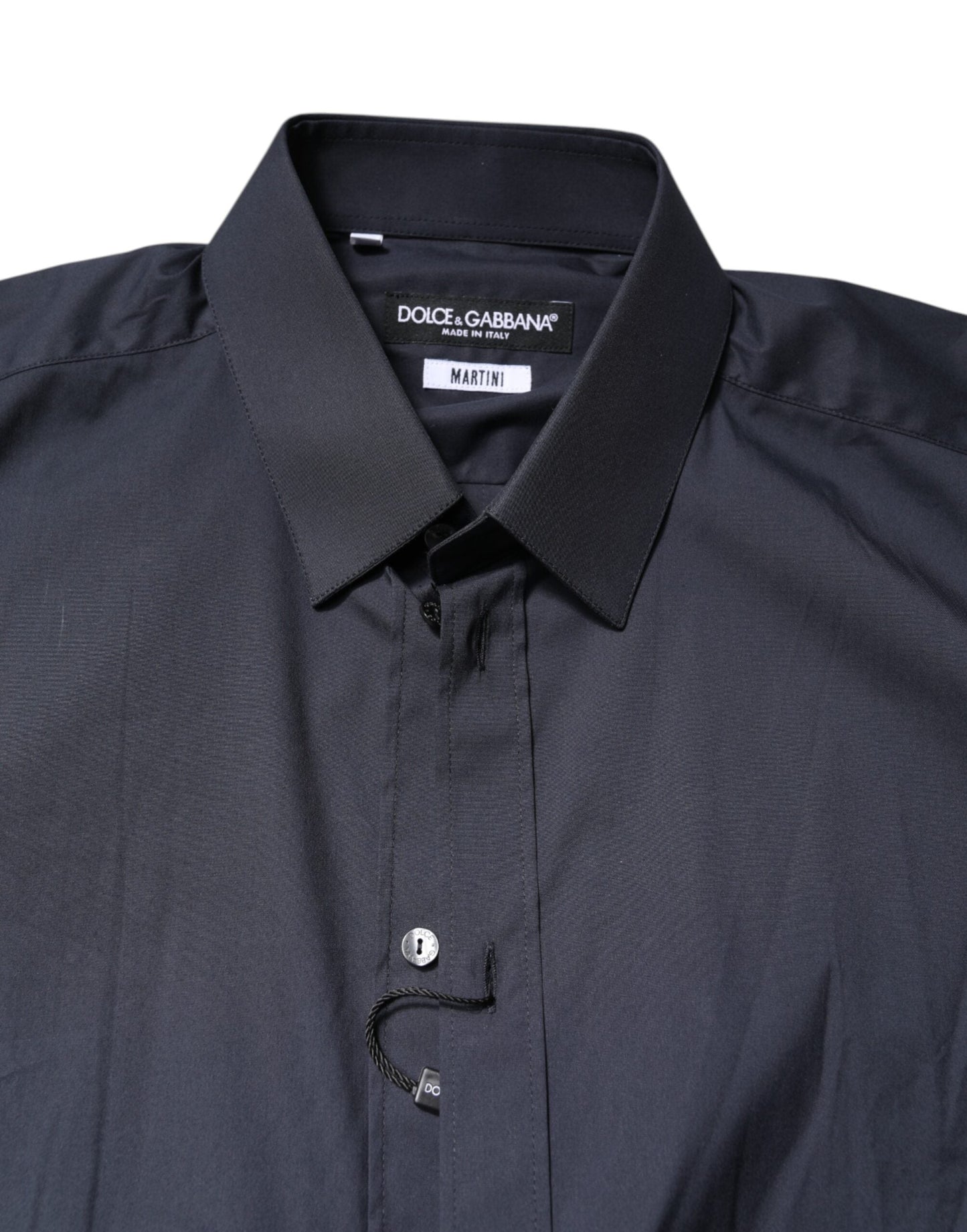 Dolce & Gabbana Dark Blue MARTINI Cotton Dress Formal Men's Shirt