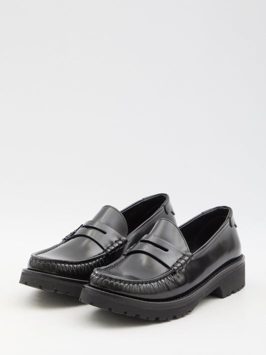 SAINT LAURENT Women's Penny Loafers with Chunky Rubber Sole