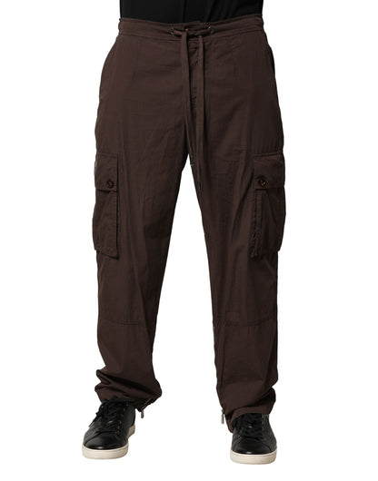 Dolce & Gabbana Brown Cotton Cargo Jogger Men Men's Pants ()