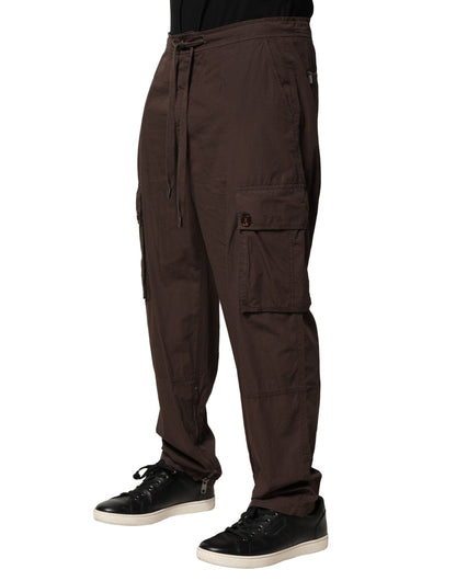 Dolce & Gabbana Brown Cotton Cargo Jogger Men Men's Pants ()