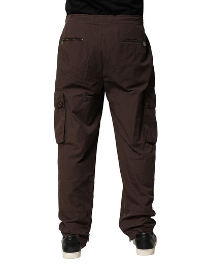 Dolce & Gabbana Brown Cotton Cargo Jogger Men Men's Pants ()