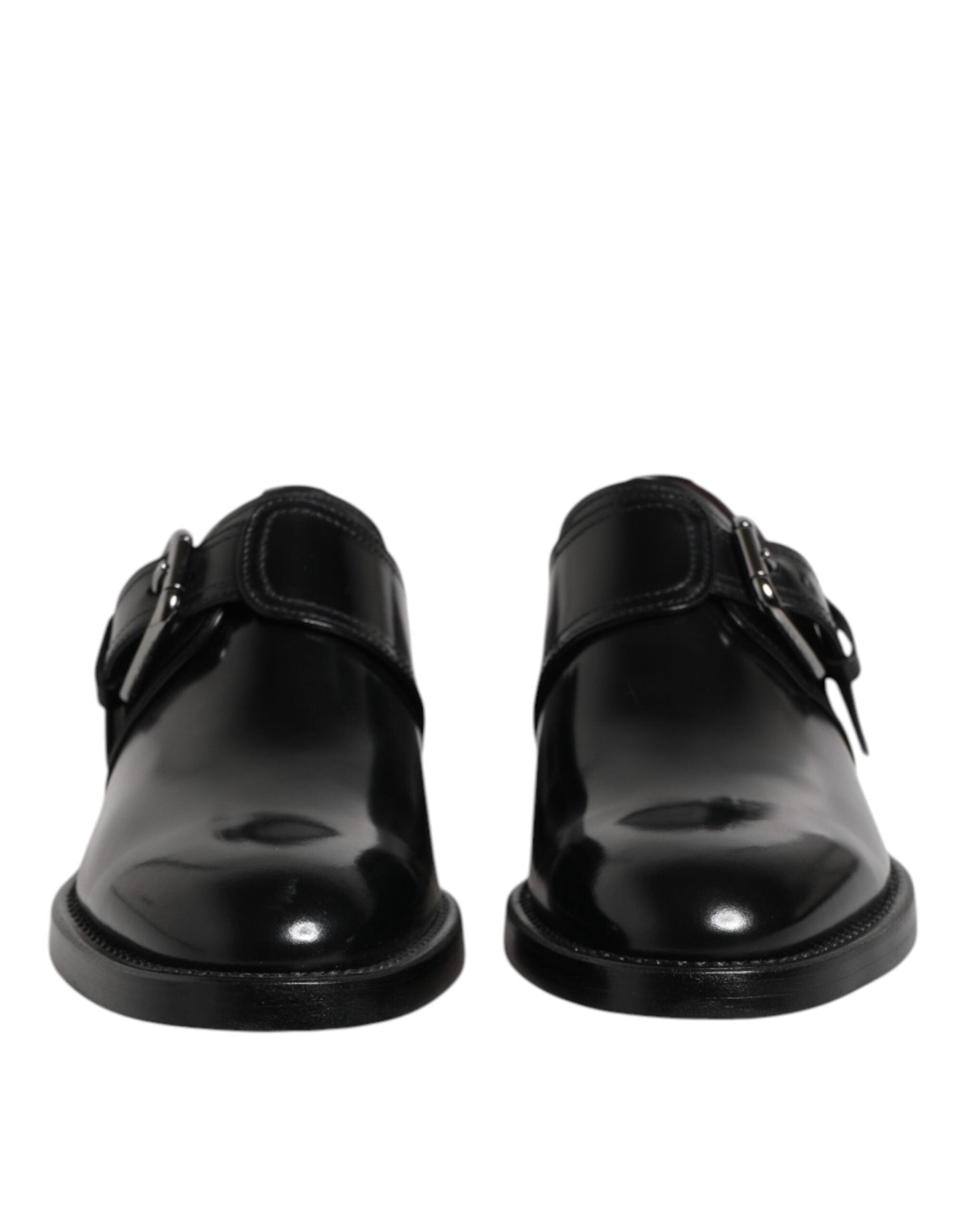 Dolce & Gabbana Black Leather Monk Strap Derby Formal Men's Shoes