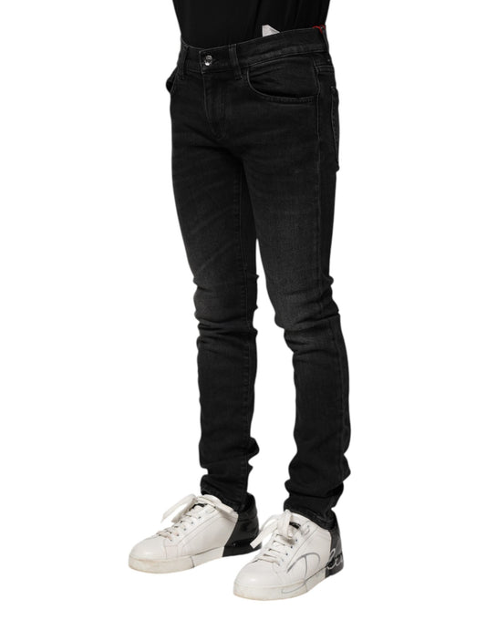 Dolce & Gabbana Black Cotton Skinny Men Denim Men's Jeans ()