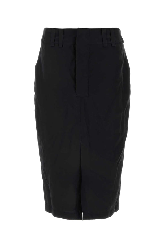 SAINT LAURENT Elegant Crepe Midi Skirt for Women