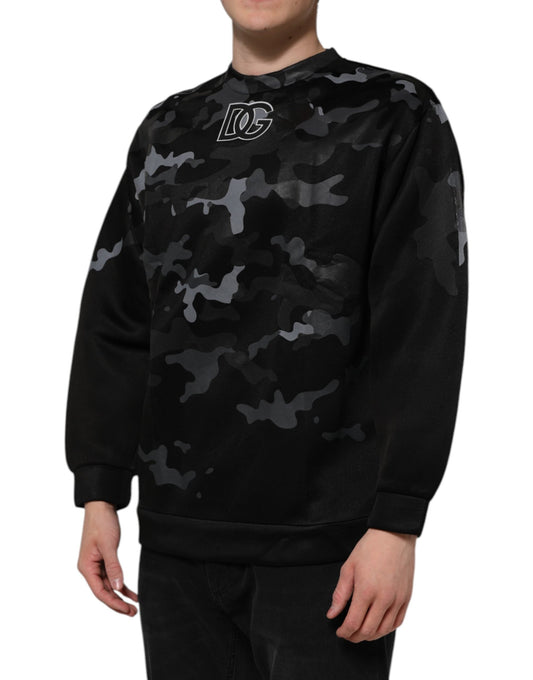 Dolce & Gabbana Black Camouflage Pullover Sweatshirt Men's Sweater ()