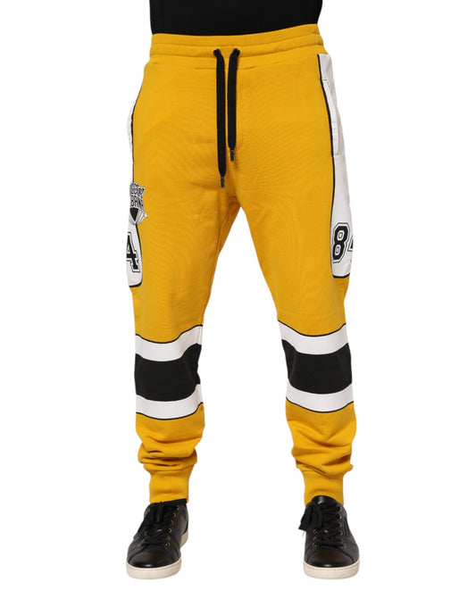Dolce & Gabbana Yellow Cotton Sweatpant Jogger Trouser Men's Pants ()