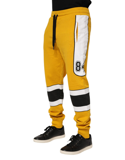 Dolce & Gabbana Yellow Cotton Sweatpant Jogger Trouser Men's Pants ()