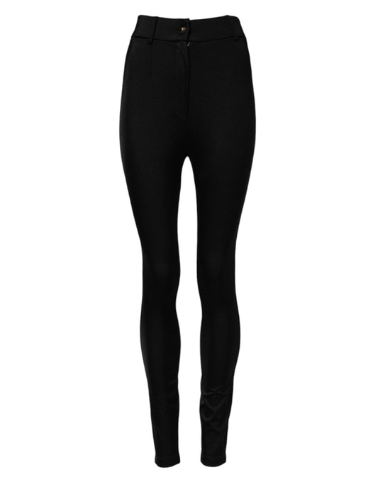 Dolce & Gabbana Black High Waisted Skinny Leggings Women's Pants ()